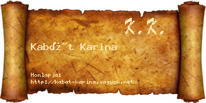 Kabát Karina névjegykártya